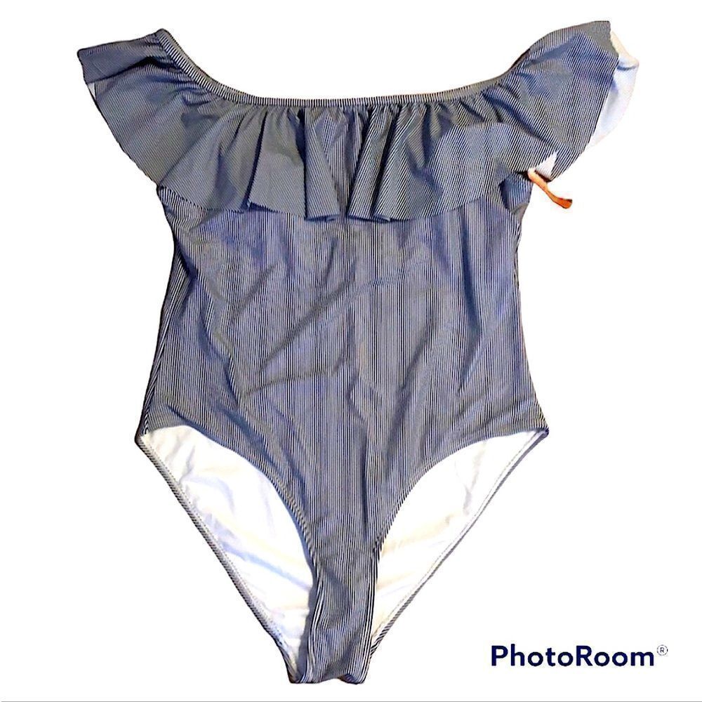 Uncommon Sense Off-Shoulder Ruffle One-Piece Swimsuit XL - Picture 3 of 11